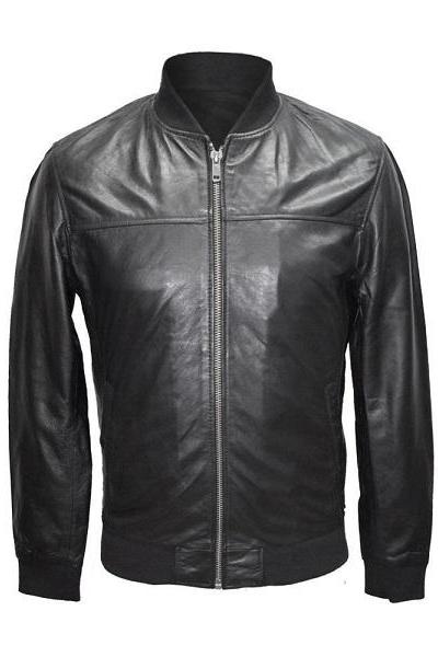 Men Black Lambskin Leather Jacket, Classic Men Fashion Biker Leather Jacket