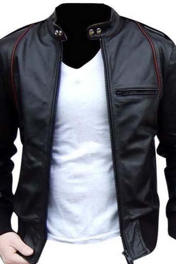Men Biker Leather Jacket Black Color Slim &amp;amp; Smart Looking Jackets