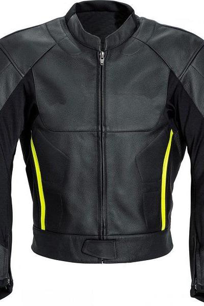 Men Black Sheep Leather Vintage Style Biker Fashion Casual Leather Jacket