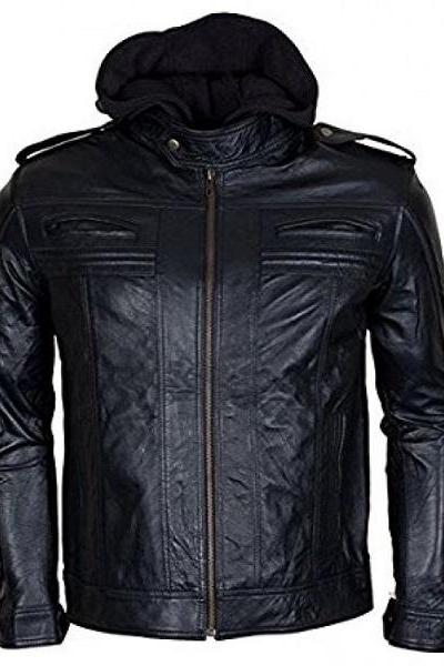 Handmade Black Color Biker Leather Jacket For Men