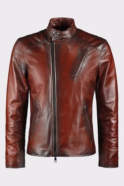 IRON MAN STYLE MEN BROWN GENUINE LEATHER JACKET